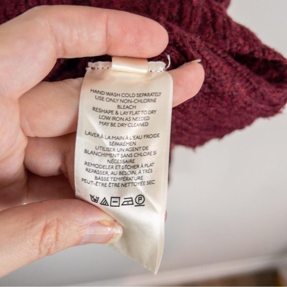 Free People Women's Raspberry Ribbed Pull over Sweater - Size Small - Picture 10 of 12